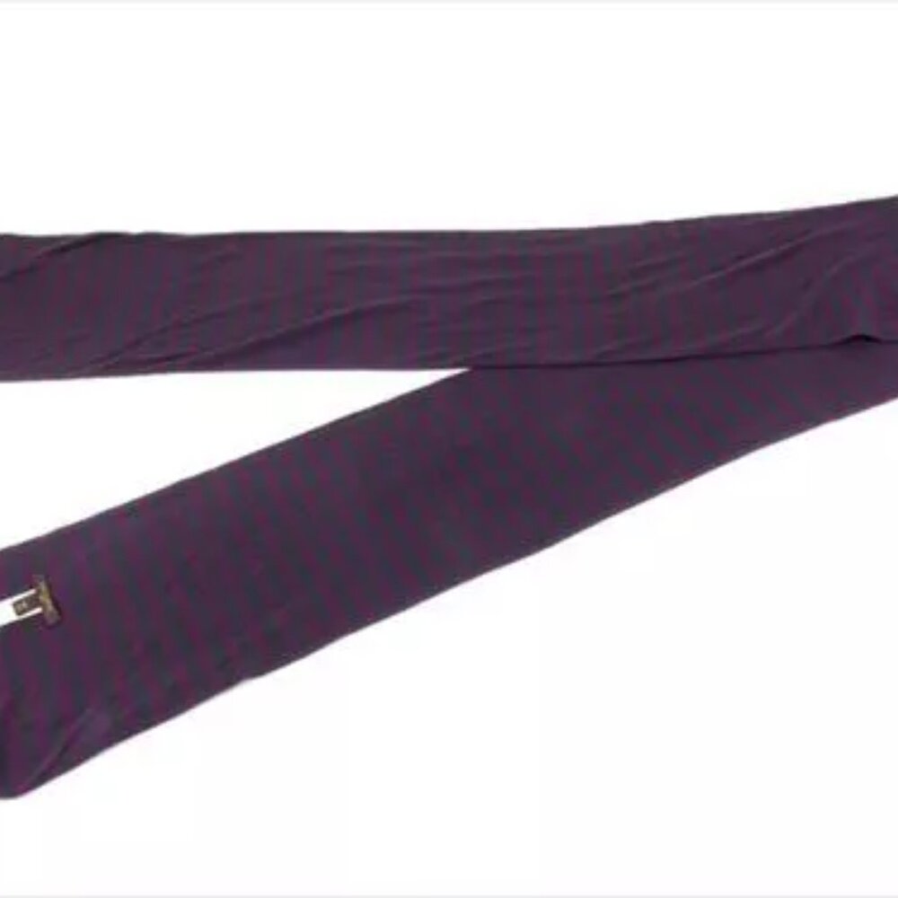 Louis Vuitton Scarf Purple Grey Woman unisex Authentic Used - Picture 6 of 7